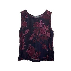 Sheer Floral Print Tank Top